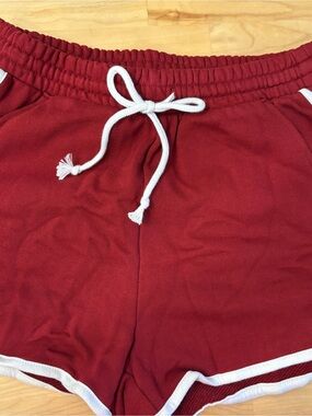 wild fable Red Athletic Drawstring Shorts with White Trim
